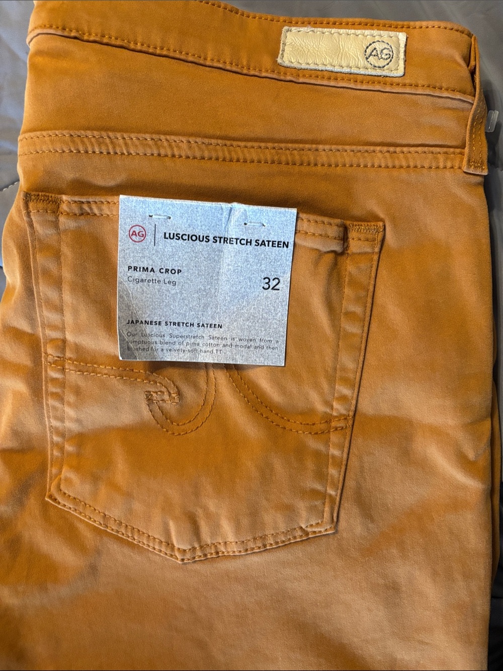Ag Adriano Goldschmied Prima Crop Slim Jeans in Cognac Brown